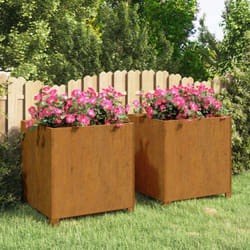Jardinières avec pieds 2 pcs Rouillé 49x47x50 cm Acier corten Vidaxl