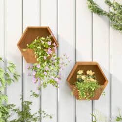 vidaXL Jardinières murales 2 pcs Rouillé Acier corten 30x10x25 cm