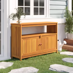 Description générale Cette table console de jardin en bois est conçue pour ajouter un style rustique unique à votre espace in ...