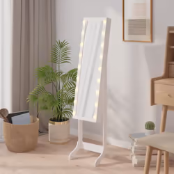 Ce miroir sur pied avec LED au design élégant est un excellent supplément décoratif à votre couloir, chambre à coucher, dress ...