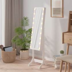 Miroir sur pied blanc avec led blanc 34x37x146 cm Vidaxl