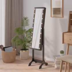 Ce miroir sur pied avec LED au design élégant est un excellent supplément décoratif à votre couloir, chambre à coucher, dress ...