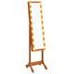 vidaXL Miroir sur pied blanc avec LED 34x37x146 cm