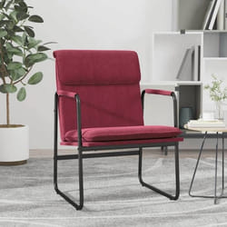 Chaise Longue Rouge Bordeaux 55x64x80 Cm Tissu Vidaxl