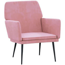 Fauteuil Rose 62x79x79 Cm Velours Vidaxl