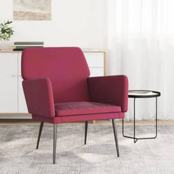 vidaXL Fauteuil Rouge bordeaux 62x79x79 cm Velours fauteuil relax fauteuil de salon chaise de chambre à coucher 351376