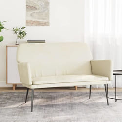 351390 vidaXL Banc Crème 108x79x79 cm Velours