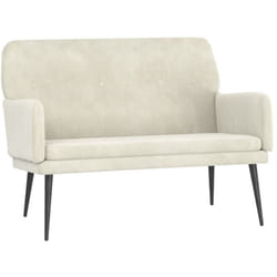 vidaXL Banc Crème 108x79x79 cm Velours