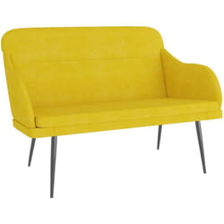 Banc Jaune 110x76x80 Cm Velours Vidaxl