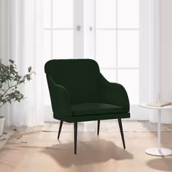 vidaXL Fauteuil Vert foncé 63x76x80 cm Velours