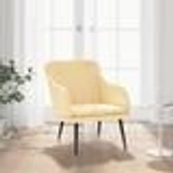 vidaXL Fauteuil Crème 63x76x80 cm Velours