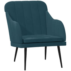 vidaXL Fauteuil Bleu 63x76x80 cm Velours