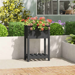 Vidaxl - Jardinière avec étagère Gris 54x34,5x81 cm Bois massif de pin