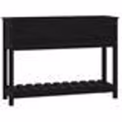 vidaXL Jardinière avec étagère Noir 111,5x34,5x81cm Bois massif de pin