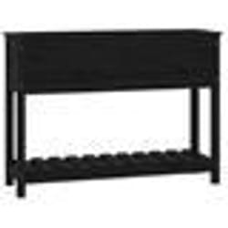 vidaXL Jardinière avec étagère Noir 111,5x34,5x81cm Bois massif de pin