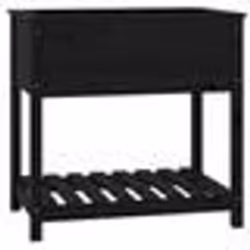 vidaXL Jardinière avec étagère Noir 82,5x54x81 cm Bois massif de pin