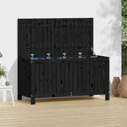 Vidaxl - Boîte de rangement de jardin Noir 121x55x64 cm Bois massif pin