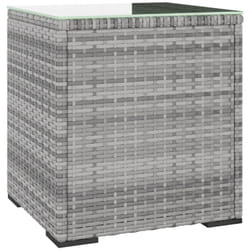 Table d'appoint gris 40x37x40,5 cm poly rotin et verre trempé vidaXL