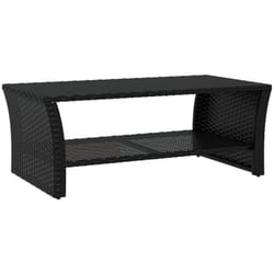 Vidaxl - Table basse noir 100x50x40 cm résine tressée
