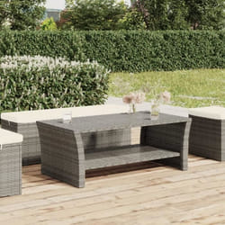 vidaXL Table basse gris 100x50x40 cm résine tressée 319391
