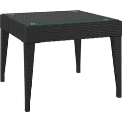 Vidaxl - Table d'appoint noir 50x50x38 cm poly rotin et verre trempé