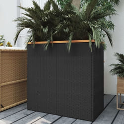 vidaXL Jardinière noir 80x40x80 cm résine tressée 319417