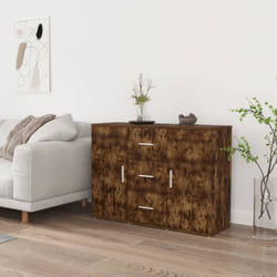 Vidaxl - Buffet Chêne fumé 91x29,5x65 cm Bois d'ingénierie
