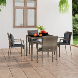 Vidaxl - Chaises de jardin avec coussins 4 pcs Résine tressée Gris