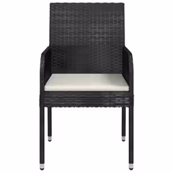VidaXL 319887 chaise d'extérieur Terrace Siège rembourré Polyuréthane, Acier Noir, Crème, Blanc - Vue supplémentaire 5