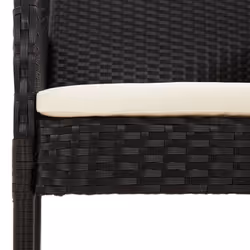 VidaXL 319887 chaise d'extérieur Terrace Siège rembourré Polyuréthane, Acier Noir, Crème, Blanc - Vue supplémentaire 8