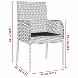 VidaXL 319888 chaise d'extérieur Terrace Siège rembourré Polyuréthane, Acier Gris - Vue supplémentaire 8