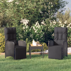VidaXL 319892 chaise d'extérieur Terrace Siège rembourré Polyuréthane, Acier Noir