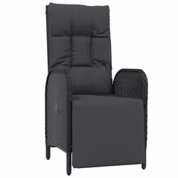 VidaXL 319892 chaise d'extérieur Terrace Siège rembourré Polyuréthane, Acier Noir