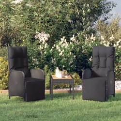 vidaXL Chaises inclinables de jardin lot de 2 et table résine tressée