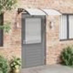 vidaXL Auvent de porte Noir et transparent 150x75 cm Polycarbonate