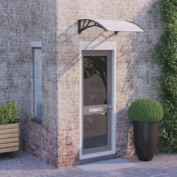 vidaXL Auvent de porte Noir et transparent 80x75 cm Polycarbonate
