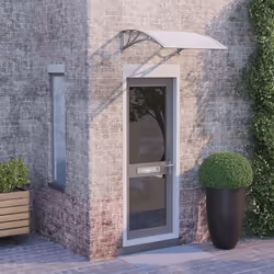 vidaXL Auvent de porte Gris et transparent 80x75 cm Polycarbonate