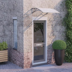 vidaXL Auvent de porte Gris et transparent 80x75 cm Polycarbonate
