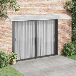 vidaXL Auvent de porte Gris et transparent 400x75 cm Polycarbonate