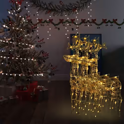 vidaXL Décorations de Noël de renne 3 pcs 60x16x100 cm Acrylique