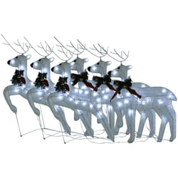 Vidaxl - Rennes de Noël 6 pcs Blanc 120 led