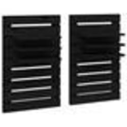 vidaXL Étagères de chevet murales 2 pcs Noir Bois de pin massif