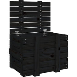 Boîte de rangement Noir 58x40,5x42 cm Bois massif de pin Vidaxl