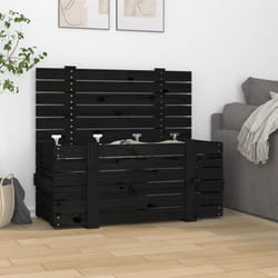 Vidaxl - Boîte de rangement Noir 91x40,5x42 cm Bois massif de pin