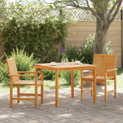 vidaXL Ensemble de salle à manger pour jardin 3 pcs Marron