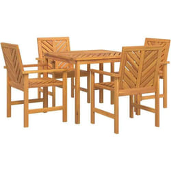 Ensemble de salle à manger pour jardin 5 pcs Marron vidaXL