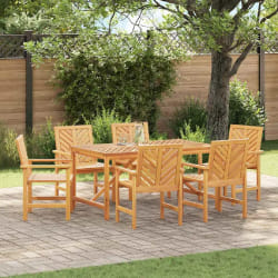 vidaXL Ensemble de salle à manger pour jardin 7 pcs Marron