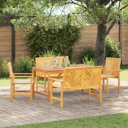 vidaXL Ensemble de salle à manger pour jardin 5 pcs Marron