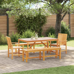 vidaXL Ensemble de salle à manger pour jardin 5 pcs Marron