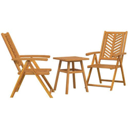 Vidaxl - Ensemble Bistro De Jardin 3 Pcs Marron Bois D'Acacia Massif